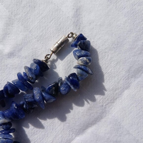 LAPIS LAZULI CHIP NECKLACE AND SEPARATE PENDANT - Picture 2 of 5